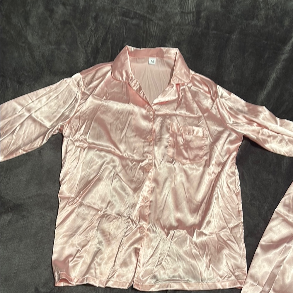 Pink Satin Pajama Set - Picture 2 of 8